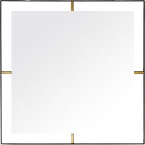 Rogue Décor 610020 Framed 20" Square Wall Mirror - Matte Black Finish