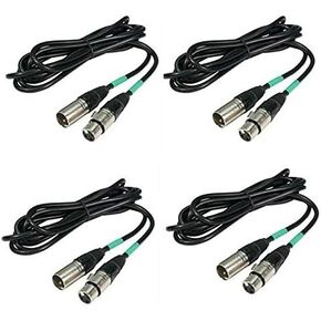 (4) CHAUVET 10 Foot Male to Female 3 Pin DMX Lighting Effect Cables | DMX3P10FT