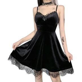 Gothic Dress Sexy y2k Sun Dresses for Women Mall Goth Party Night Out Cocktail
