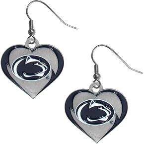 Siskiyou Sports NCAA Penn State Nittany Lions Heart Dangle Earrings, Team Colors,One Size