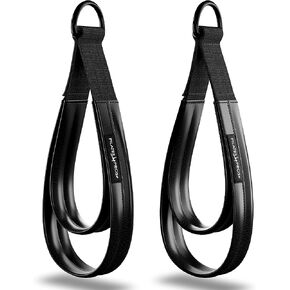 Pilates Reformer Straps, Vinyl Covered Double Loop Straps for Pilates Equipment, D-Ring Padded Fitness Strap, Pilates Equipment Double Loop Straps,Pilates Straps, Removeable Exercise Straps for Studio and Home Gym Workouts