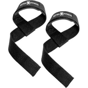 Lifting Straps for Weightlifting, Bodybuilding, Powerlifting, Strength Training, & Deadlifts - Padded Neoprene with 18 inch Cotton (Lifting Strap,Black)