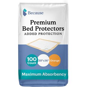 Because Disposable Underpads | Large | Super Absorbent Incontinence bed pads for adults, pee pads for kids, puppy | Slip-Resistant & Leak-proof, 100 count (10 packs of 10)