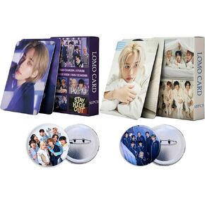Stray Kids album magic school photocard Perfect day 2024 Photocards Album Stray Kids 110PCS Photo Cards 2 PCS Stray Kids album button pins Gift Lomo Cards Merch for Stray Kids Boys and Girls