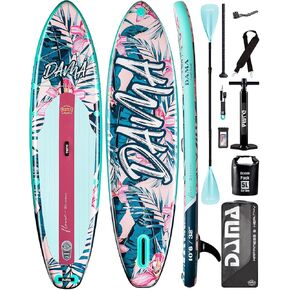 DAMA Stand Up Paddle Boards 10'6"*32"*6" Drop Stitch Inflatable Paddle Board Sup Boards Classic Flower W/Leash, Camera Mount, Hand Pump, for Surfing, Travling, Yoga in Kuwait
