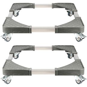 2 Pack 19.7 to 25.6 inches Adjustable Furniture Dolly, Telescopic Mobile Roller with 4 Locking Wheels, Adjustable Moving Dolly for Washing Machine, Dryer, Refrigerator, 500 Lbs Capacity