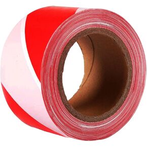 TopSoon Red White Stripes Barricade Tape 2.8-Inch by 660-Feet Roll Non-Adhesive Caution Tape Safety Barrier Tape Construction Tape Waterproof Flagging Tape