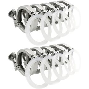 Beduan 1.5" Sanitary Tri Clamp 304 Stainless Steel Single Pin Heavy Duty Tri Clamp Clover with Wing Nut for Ferrule TC 1.5" (10 Pack, 1.5 Inch)