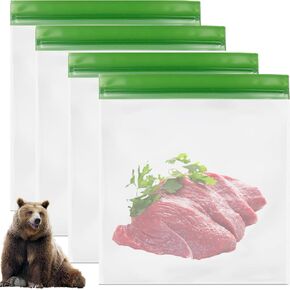 4 pack Bear Bags for Food Backpacking- Double Seal Odor Barrier Storage Bags 7.87 Mil Reusable Camping and Household, Lock in Odors Keep Contents Fresh and Waterproof, Reusable Odor Proof Bags ( 9*10)