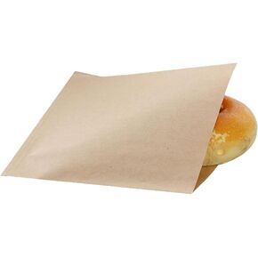 100 Pieces 5.1" x 5.1" Kraft Paper Sandwich Paper Bag Disposable Delicatessen Wrap Paper Bag Double Open Bags Delicatessen Paper Sheets for Home Bakery Cake Shop Cookies Snacks, Brown
