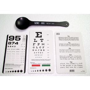 Jeager, Rosenbaum, Snellen Pocket Eye Charts with Occluder - 4 Piece Set