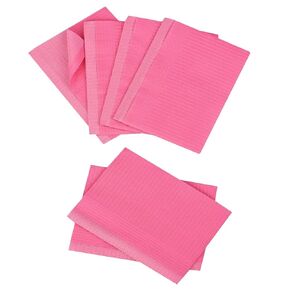 Pink Dental Bibs 50 PCS 13"x18" Waterproof Disposable Dental Bibs 3 Ply Waterproof for Dentist Clinic Medical Tray Cover Nail Table Cover Tattoo Studios Nail Salons