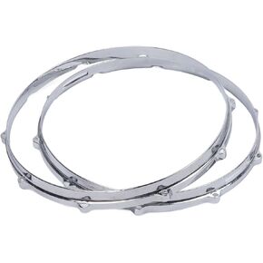 Drum Hoop, 2pcs Universal 10 Hole 14in Drum Hoop Set, Decorative Alloy Drum Rim Drum Accessories Percussion Instrument Parts Compatible with Most Drum Skins, Easy to Install