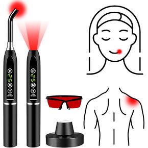 الضوء الأحمر، القرحة الباردة، عصا الضوء الأحمر، علاج قرحة الهربس، علاج الشفاه، جهاز تخفيف البثور للحمى، لعضلات الأنف والأذن والفم، جهاز الضوء الأحمر متعدد الوظائف 2 في 1 للجسم مع النظارات in Kuwait