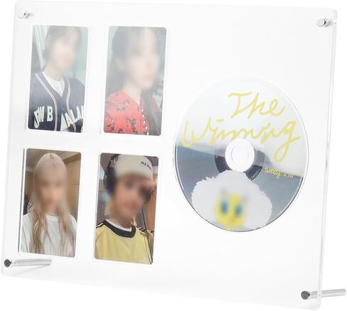 Kpop Acrylic CD/Photocard Display Clear CD Display Frame Photocard Holder with 1 CD Slot & 4 Photocard Slots for Displaying, Collecting, Picture, CD in Saudi Arabia