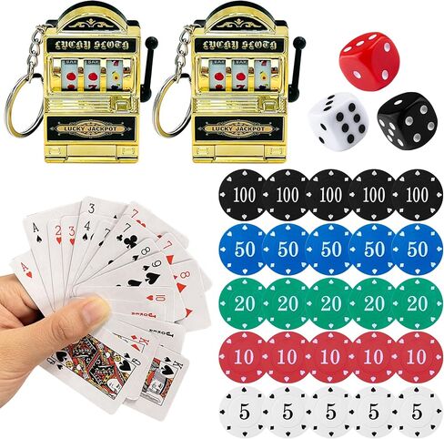 32 قطعة قم بإنشاء متعة ليلية فيغاس الخاصة بك مع مجموعة ألعاب الكازينو الصغيرة تتضمن رقائق البوكر الصغيرة والنرد والفتحات in Kuwait