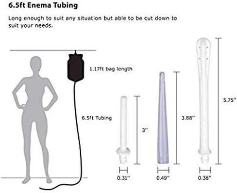 The Perfect Enema Bag Kit for Colon Cleansing with Silicone Hose (1 Quart, Open top) | Instuction Booklet in Saudi Arabia