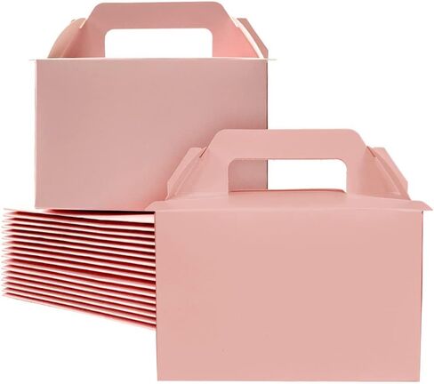 Slice Cake Case White Boxes with Handle - (50 Pack) 6.1" x 4.1" x 4.0" Disposable Paper Gable Box For Candy Boxes Party Favors Bakery Macaron Pasty Cookies Pie Piece Cupcake Muffins Containers in Saudi Arabia