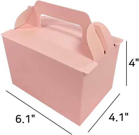 Slice Cake Case White Boxes with Handle - (50 Pack) 6.1" x 4.1" x 4.0" Disposable Paper Gable Box For Candy Boxes Party Favors Bakery Macaron Pasty Cookies Pie Piece Cupcake Muffins Containers in Saudi Arabia