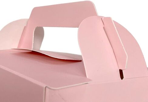 Slice Cake Case White Boxes with Handle - (50 Pack) 6.1" x 4.1" x 4.0" Disposable Paper Gable Box For Candy Boxes Party Favors Bakery Macaron Pasty Cookies Pie Piece Cupcake Muffins Containers in Saudi Arabia