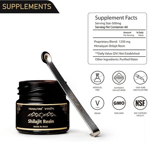Pure Himalayan Organic Shilajit Resin Gold Grade | wild-harvested in India | Enhance Performance, Boost Stamina | Fulvic Acid, 85+ Trace Minerals |Men, Women | Natural, Vegan| 20Gm, Pack of 1 in Saudi Arabia