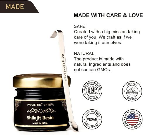 Pure Himalayan Organic Shilajit Resin Gold Grade | wild-harvested in India | Enhance Performance, Boost Stamina | Fulvic Acid, 85+ Trace Minerals |Men, Women | Natural, Vegan| 20Gm, Pack of 1 in Saudi Arabia
