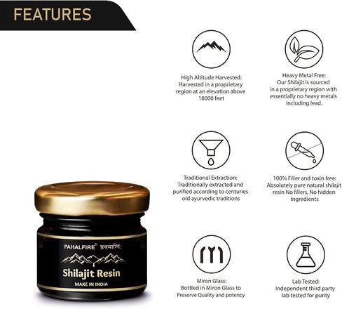 Pure Himalayan Organic Shilajit Resin Gold Grade | wild-harvested in India | Enhance Performance, Boost Stamina | Fulvic Acid, 85+ Trace Minerals |Men, Women | Natural, Vegan| 20Gm, Pack of 1 in Saudi Arabia