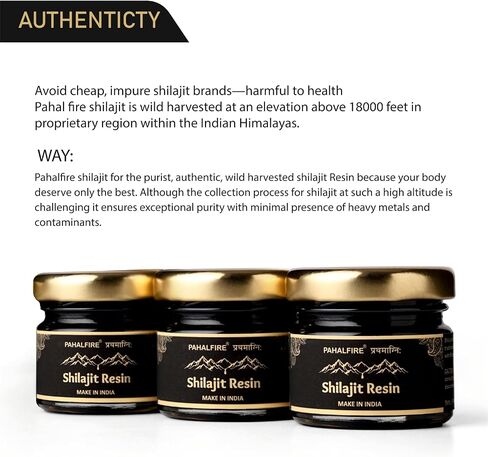 Pure Himalayan Organic Shilajit Resin Gold Grade | wild-harvested in India | Enhance Performance, Boost Stamina | Fulvic Acid, 85+ Trace Minerals |Men, Women | Natural, Vegan| 20Gm, Pack of 1 in Saudi Arabia
