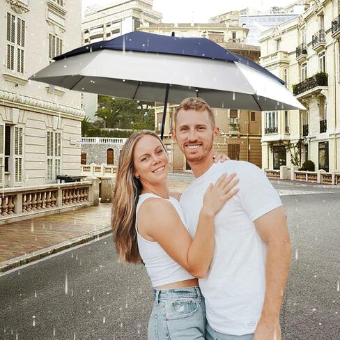 مظلة جولف مقاومة للرياح مقاس 62/64 بوصة، مظلة كبيرة جدًا ذات مظلة مزدوجة مزودة بفتحات تهوية ومفتوحة تلقائيًا للرجال والنساء in Kuwait