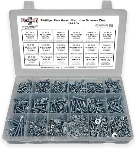 Phillips Pan Head Machine Screws Bolts Nuts Washers Assortment Kit - 1921 Pcs! in Saudi Arabia