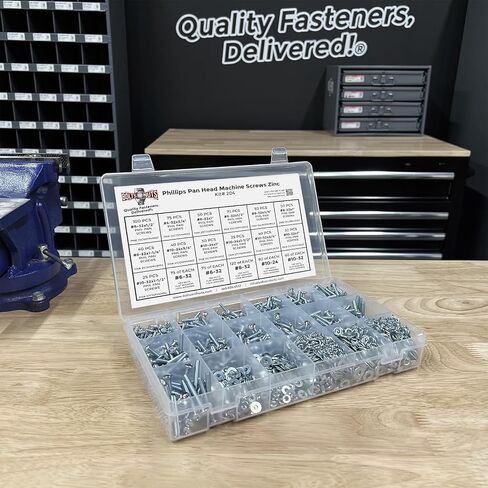 Phillips Pan Head Machine Screws Bolts Nuts Washers Assortment Kit - 1921 Pcs! in Saudi Arabia
