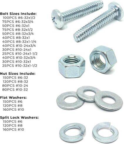 Phillips Pan Head Machine Screws Bolts Nuts Washers Assortment Kit - 1921 Pcs! in Saudi Arabia