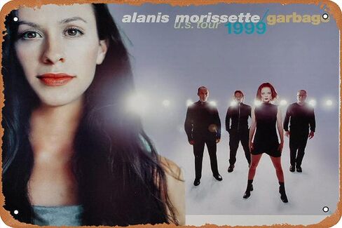ملصق Muzuputs Alanis Morissette مقاس 12 × 8 بوصات ديكور فني عتيق من القصدير المعدني القديم in Saudi Arabia