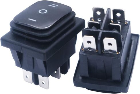 mxuteuk 2 قطعة أسود مقاوم للماء قارب الروك التبديل تشغيل/إيقاف/تشغيل 3 موقف 6Pin 16A/250 فولت 20A/125 فولت KCD4-203BK-W in Saudi Arabia
