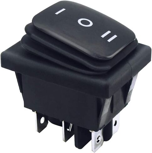 mxuteuk 2 قطعة أسود مقاوم للماء قارب الروك التبديل تشغيل/إيقاف/تشغيل 3 موقف 6Pin 16A/250 فولت 20A/125 فولت KCD4-203BK-W in Saudi Arabia