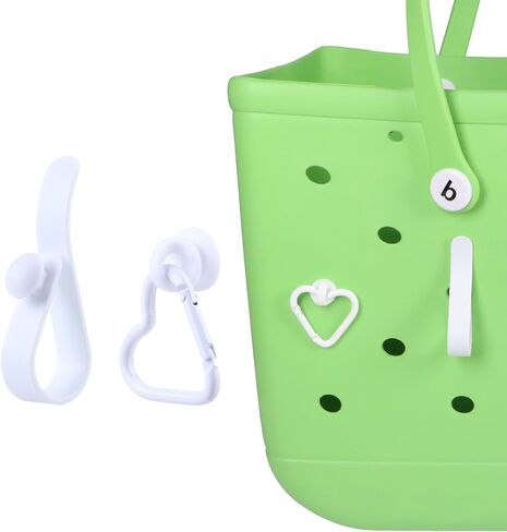Hook Set Charms Accessories for Bogg Bags and Simply Southern Tote,Charms Inserts Key Holder for Bogg Bags Keychain,Heart Shape Hook - Multiple Color Options(White) in Saudi Arabia