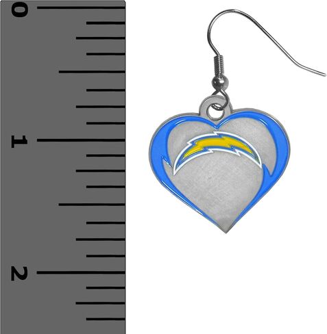 Siskiyou Sports NFL Los Angeles Chargers Heart Dangle Earrings, Team Colors,One Size in Saudi Arabia
