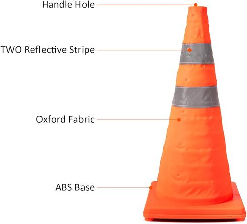 Collapsible Traffic Cone 1 Pack 18 inch Orange Road Parking Safety Cones with Reflective Collars Multi Purpose Pop-up Cones Extendable Safety Cone for RV Trailer Camper Parking Lot in Kuwait