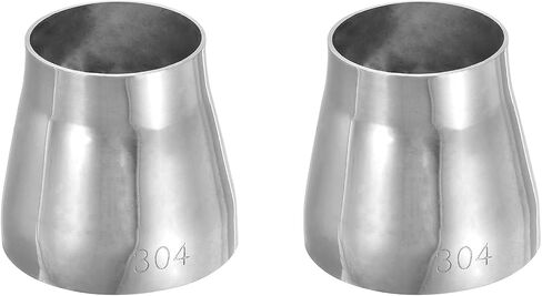PATIKIL مخفض متحد المركز، 2 حزمة 1-1 / 2 "إلى 2" HVAC مخفض متحد المركز وزيادة أنابيب اللحام موصل الأنابيب 304 الفولاذ المقاوم للصدأ للمشروبات الغذائية in Kuwait