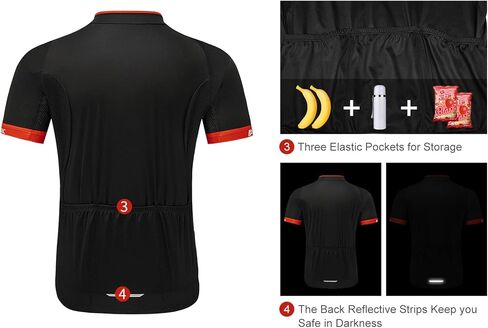 قميص رجالي لركوب الدراجات من الجيرسيه الأساسي بأكمام قصيرة، ملابس للدراجة، سحاب كامل مع جيب، قمصان ركوب الدراجات سريعة الجفاف in Kuwait