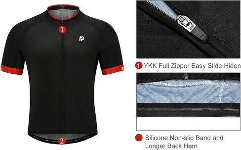 قميص رجالي لركوب الدراجات من الجيرسيه الأساسي بأكمام قصيرة، ملابس للدراجة، سحاب كامل مع جيب، قمصان ركوب الدراجات سريعة الجفاف in Kuwait