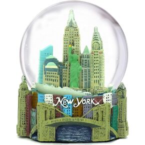 Musical New York City Snow Globe, 100mm New York City Snow Globes, 5.5 Inches Tall, Plays New York, New York
