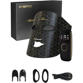 Red Light Therapy for Face, 4 Colors LED Light Therapy Mask, 635nm & 850nm Red Light Therapy Mask with Timer, Comfortable Infrared Light for Home & Travel Use
