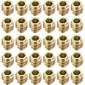 Uxcell الأثاث الخيوط إدراج المكسرات سبائك الزنك عرافة فلوش M4 المواضيع الداخلية 8 مللي متر طول 30 قطعة in Kuwait