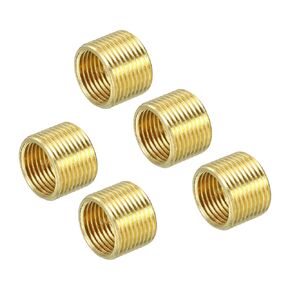 MECCANIXITY Thread Reducing Nuts Insert M14 x 1mm Male to M12 x 1mm Female Brass Adapters 10mm Long Pipe Fitting Conversion Sleeve Reducer, Pack of 5