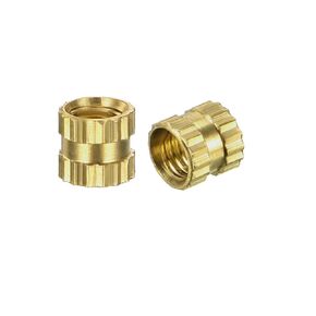 uxcell Knurled Insert Nuts - 50Pcs M3 x 4mm Length x 4mm OD Female Thread Brass Threaded Insert Embedment Nut for 3D Printer