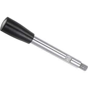 Revolving Crank Clamping Handle, M8 Male Thread 116mm Length, Chrome Plated Long Arm Handwheel Handle Knob Black - (Applications: for Lathe Machinery)