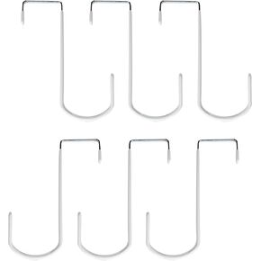 Tetra-Teknica EDH-6P Vinyl Coated Over The Door Hook Fits Doors up to 1⅜ Inch Thick, 6 per Pack, Color White