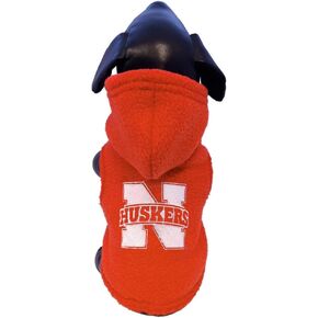 NCAA Nebraska Cornhuskers Polar Fleece Hooded Dog Jacket