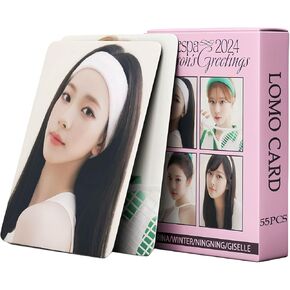 aespa photocard 55pcs Aespa 2024 Season's Greetings Photocard Kpop Photocard Karina Photocard Winter Photocard Giselle Photocard Ningning Photocard Happy New Year Gift